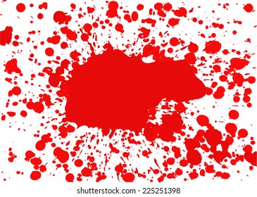 Blood splatter background, isolated on white. 