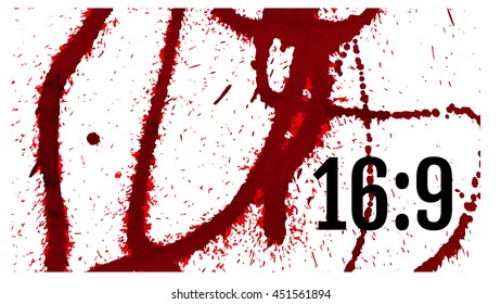 Blood splatter background.Vector Illustration. Format 16:9. 