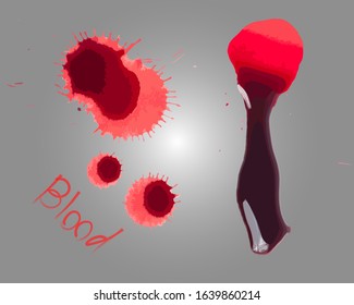 Blood splatter painted , vector illustration