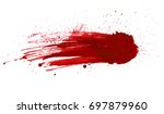 Blood splatter painted vector isolated on white for halloween design. Red dripping blood drop watercolor