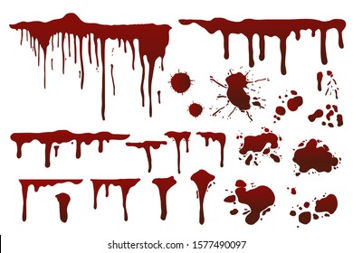 Blood Splatters Collection Isolated On White Stock Vector (Royalty Free ...