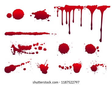 Blood splatters collection ,  vector illustration
