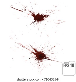 Blood splatters on white. Vector