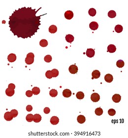 Blood splatters. Blood Vector. 