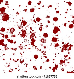 Red Blood Paint Splatters Vector Illustration Stock Vector (Royalty ...