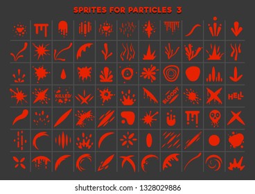 Blood. Sprites for particles. Set 3.