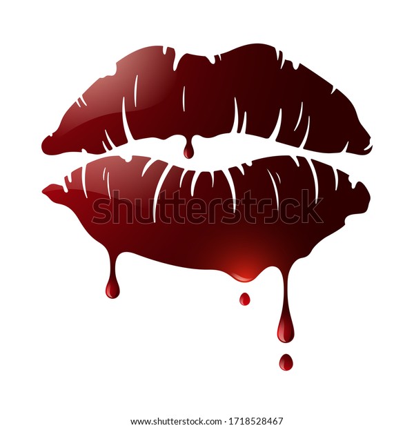 Blood Stain Shape Lips Stock Vector (Royalty Free) 1718528467