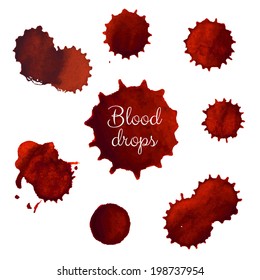 Blood Stains Big Set, Vector Illustration