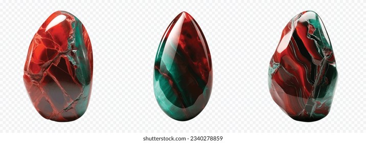 Juego de vectores de gema de piedra de sangre