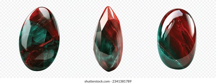 Blood stone gem vector set