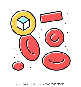 blood with sugar disease problem color icon vector. blood with sugar disease problem sign. isolated symbol illustration