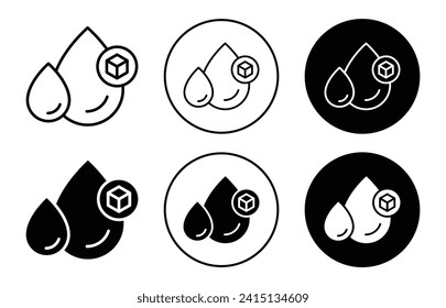 Blood sugar glucose vector icon set collection. Blood sugar glucose Outline flat Icon.