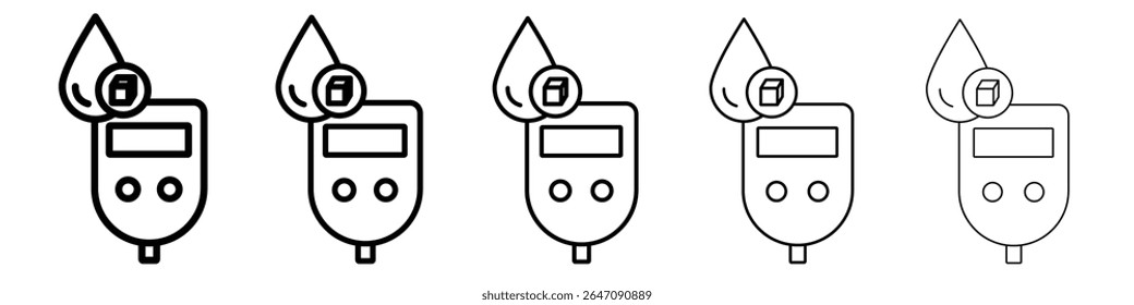 Símbolo o ilustración de contorno de Vector de icono de azúcar en sangre