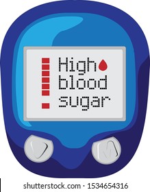 blood sugar level control device showing high blood sugar vector illustration on a white background isolated