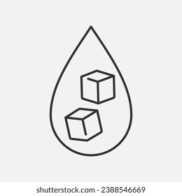 Icono de la línea de azúcar en sangre. Vector