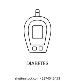 Blood sugar measuring device line icon in vector, medical equipment illustration for diabetes mellitus.