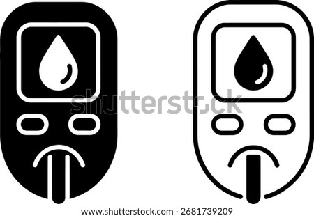 Blood sugar meter device vector icon for diabetes testing concept