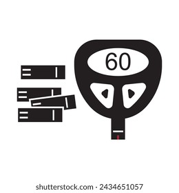 Icono de medidor de azúcar en sangre ilustración vectorial diseño de logotipo