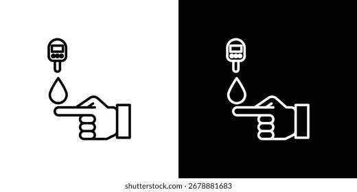 Icono de prueba de azúcar en la sangre en un accidente cerebrovascular editable. Ilustración vectorial EPS 10.