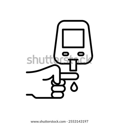 Blood sugar test icon linear logo isolated