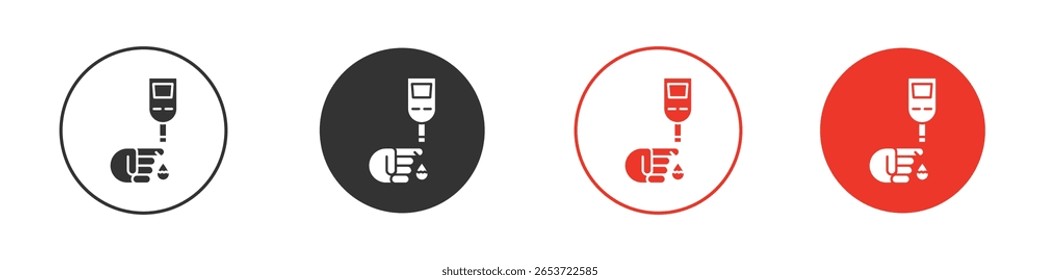 Icono de la prueba del azúcar en sangre para el logotipo, símbolo de la muestra del Vector para el diseño