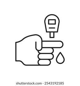 Icono de la prueba de azúcar en la sangre. icono de vector simple.