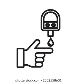 Blood sugar test icon Simple thin outline
