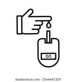 Blood sugar test icon Simple thin line flat symbol