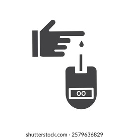 Blood sugar test icon Simple thin line flat symbol