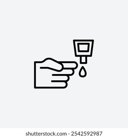 Blood sugar test icon in stroke line.
