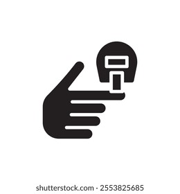Blood sugar test icon Thin line flat illustration