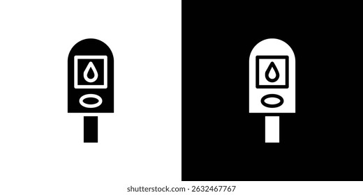 Vector de ícono de prueba de azúcar en sangre en estilo plano. Siluetas de colección