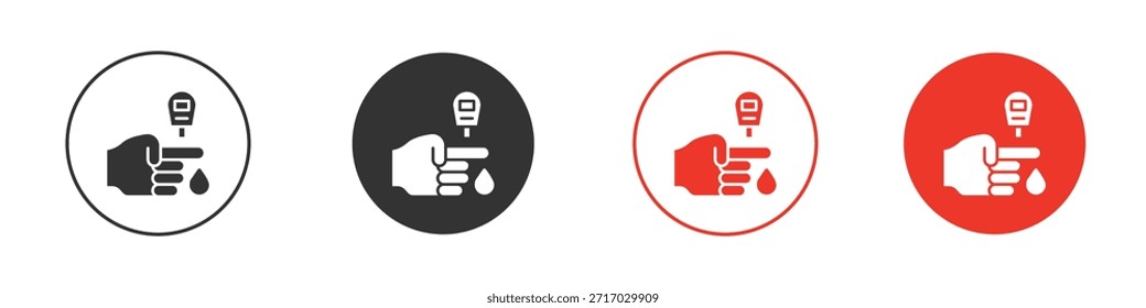 Icono de prueba de azúcar en sangre. Diseño de Vector de Web