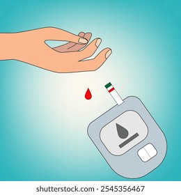 Blood sugar test vector illustration.