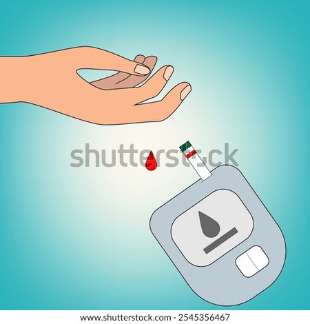 Blood sugar test vector illustration.