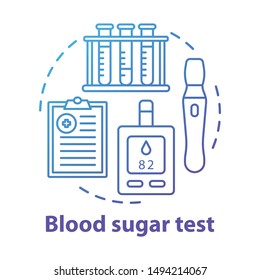 Blood sugar testing gadget concept icon. Controlling glucose level idea thin line illustration. Modern glucometer for diabetic patients. Vector isolated outline drawing. Editable stroke