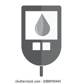 Máquina de análisis de azúcar en sangre para la comprobación de la diabetes - ilustración , icono médico, vector 