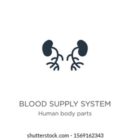 Blood supply system icon vector. Trendy flat blood supply system icon from human body parts collection isolated on white background. Vector illustration can be used for web and mobile graphic design, 
