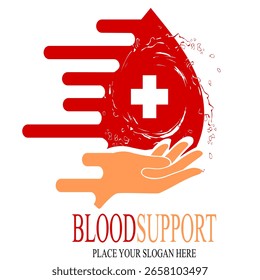 Plantilla del logotipo del Vector de la Asistencia de sangre