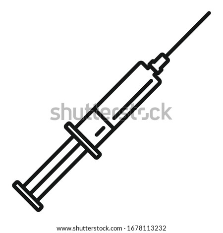 Blood syringe icon. Outline blood syringe vector icon for web design isolated on white background
