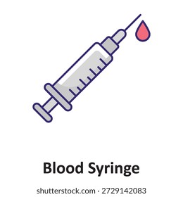 Icono de Vector de la jeringa de sangre que puede modificar o editar fácilmente

