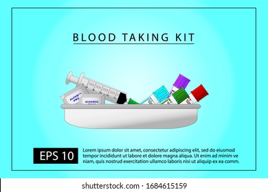 Tubo vectorial de la toma de sangre, Jeringa, Aguja y Colección de Sangre