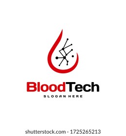 Blood Technology logo designs concept vector, Blood Healthcare logo designs template, Blood Donor
