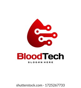 Blood Technology logo designs concept vector, Blood Healthcare logo designs template, Blood Donor