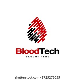  Blood Technology logo designs concept vector, Blood Healthcare logo designs template, Blood Donor