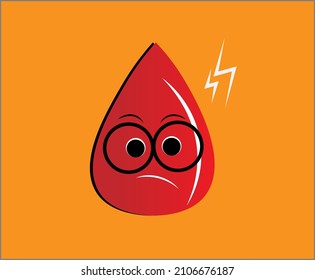 diseño de plantillas de sangre con cara triste y lleno de color