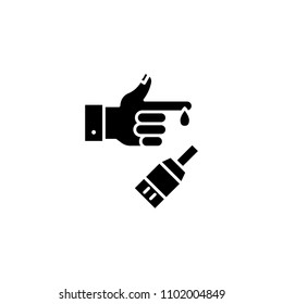 Blood test black icon concept. Blood test flat  vector symbol, sign, illustration.