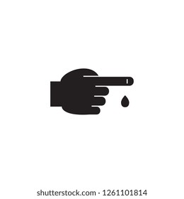 Blood test black vector concept icon. Blood test flat illustration, sign
