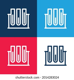 Blood Test blue and red four color minimal icon set