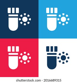 Blood Test blue and red four color minimal icon set